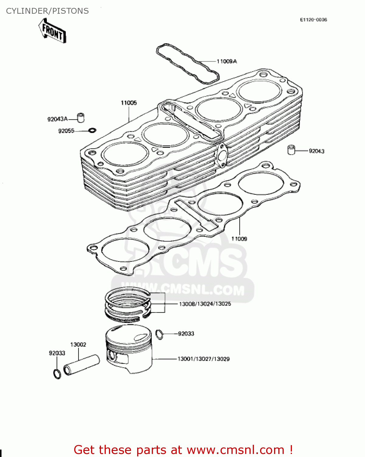 CYLINDER/PISTONS KZ1000J1 1981 USA CANADA