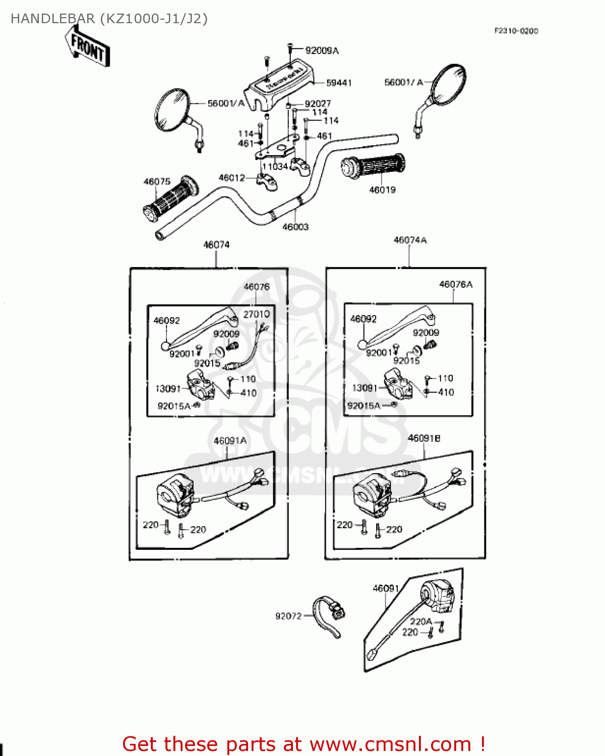 HANDLEBAR (KZ1000-J1/J2) KZ1000J1 1981 USA CANADA