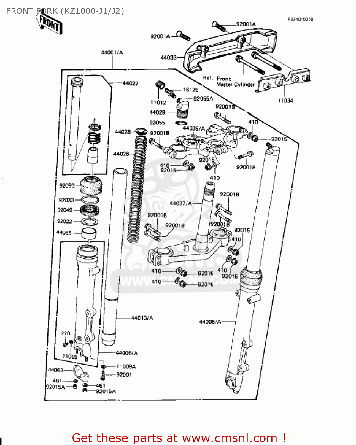 FRONT FORK (KZ1000-J1/J2) KZ1000J1 1981 USA CANADA