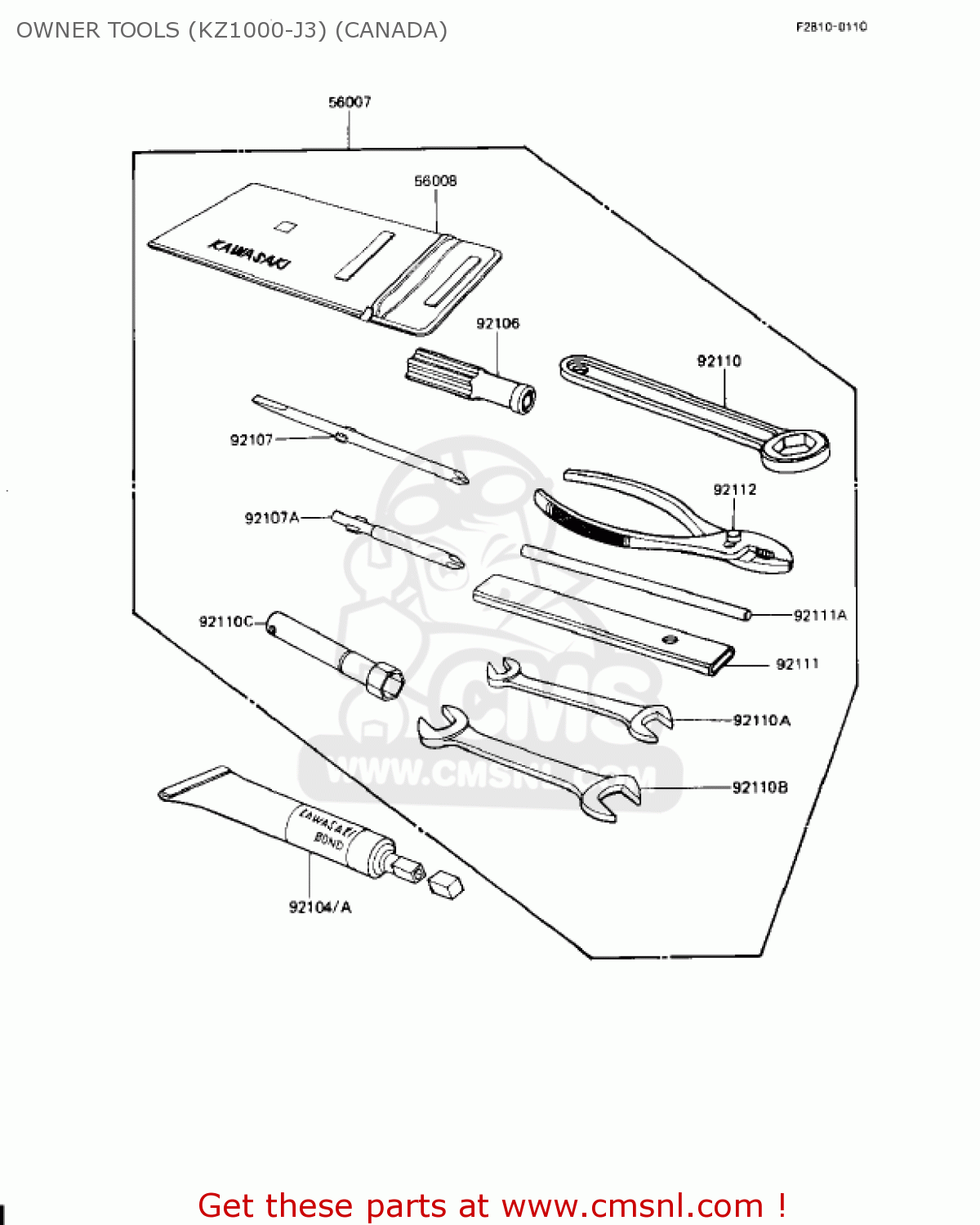 OWNER TOOLS (KZ1000-J3) (CANADA) KZ1000J1 1981 USA CANADA