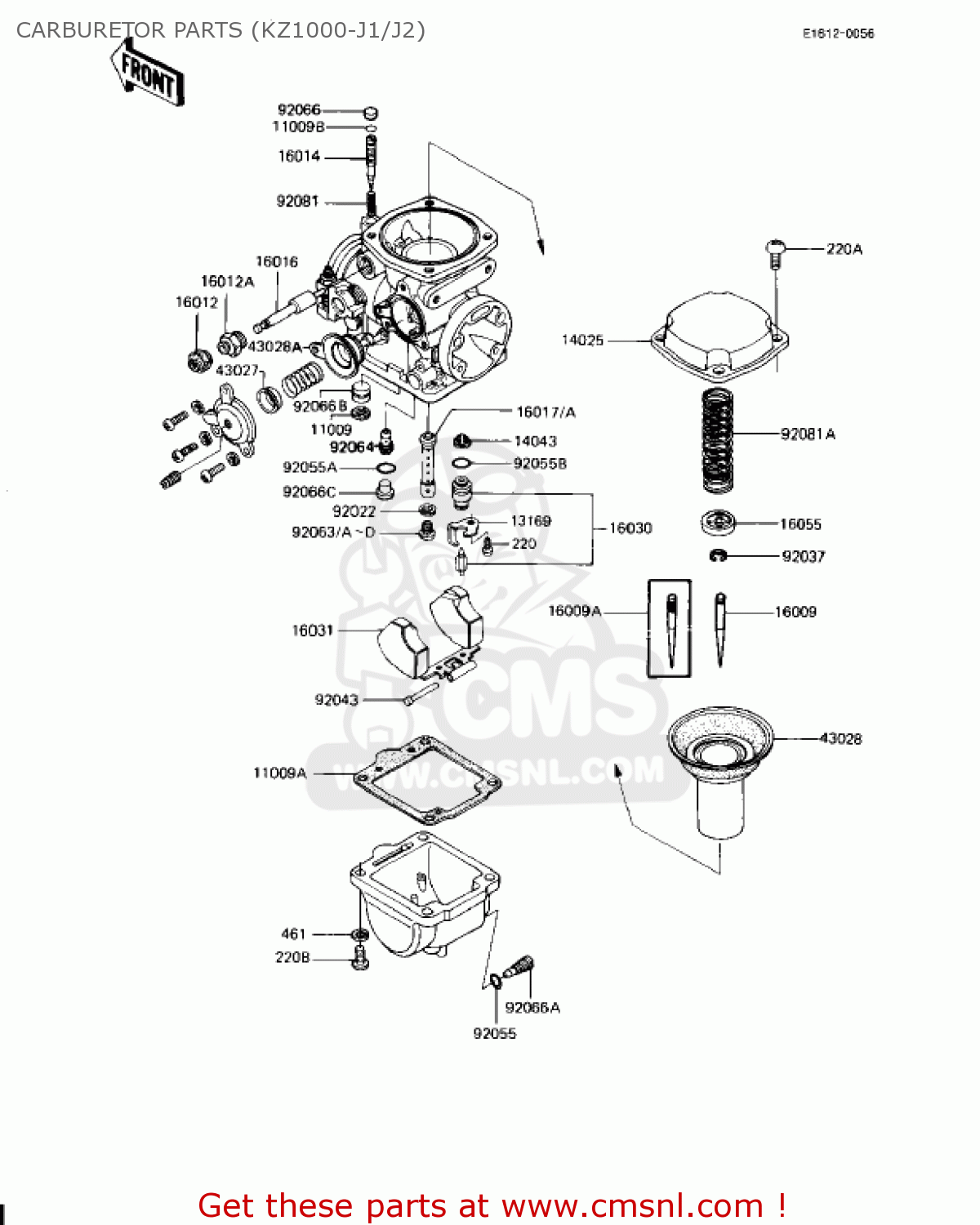 CARBURETOR PARTS (KZ1000-J1/J2) KZ1000J1 1981 USA CANADA