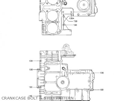 CRANKCASE BOLT & STUD PATTERN - KZ1000J1 1981 USA CANADA