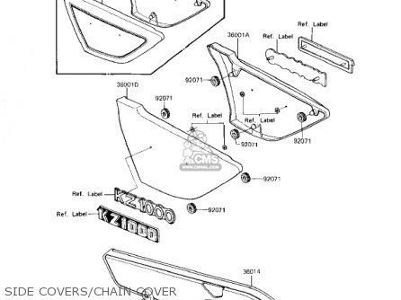 SIDE COVERS/CHAIN COVER - KZ1000J1 1981 USA CANADA