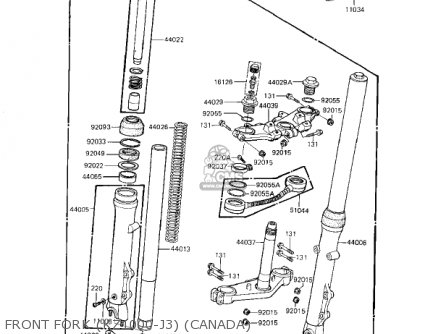 FRONT FORK (KZ1000-J3) (CANADA) - KZ1000J1 1981 USA CANADA