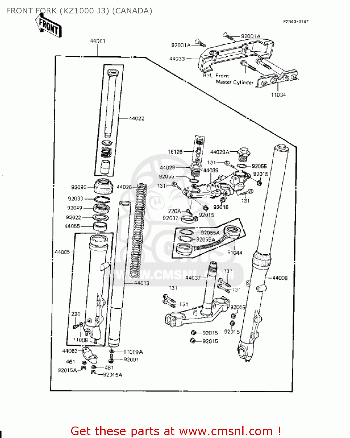 Kawasaki KZ1000J2 1982 USA CANADA FRONT FORK (KZ1000-J3) (CANADA) - buy ...