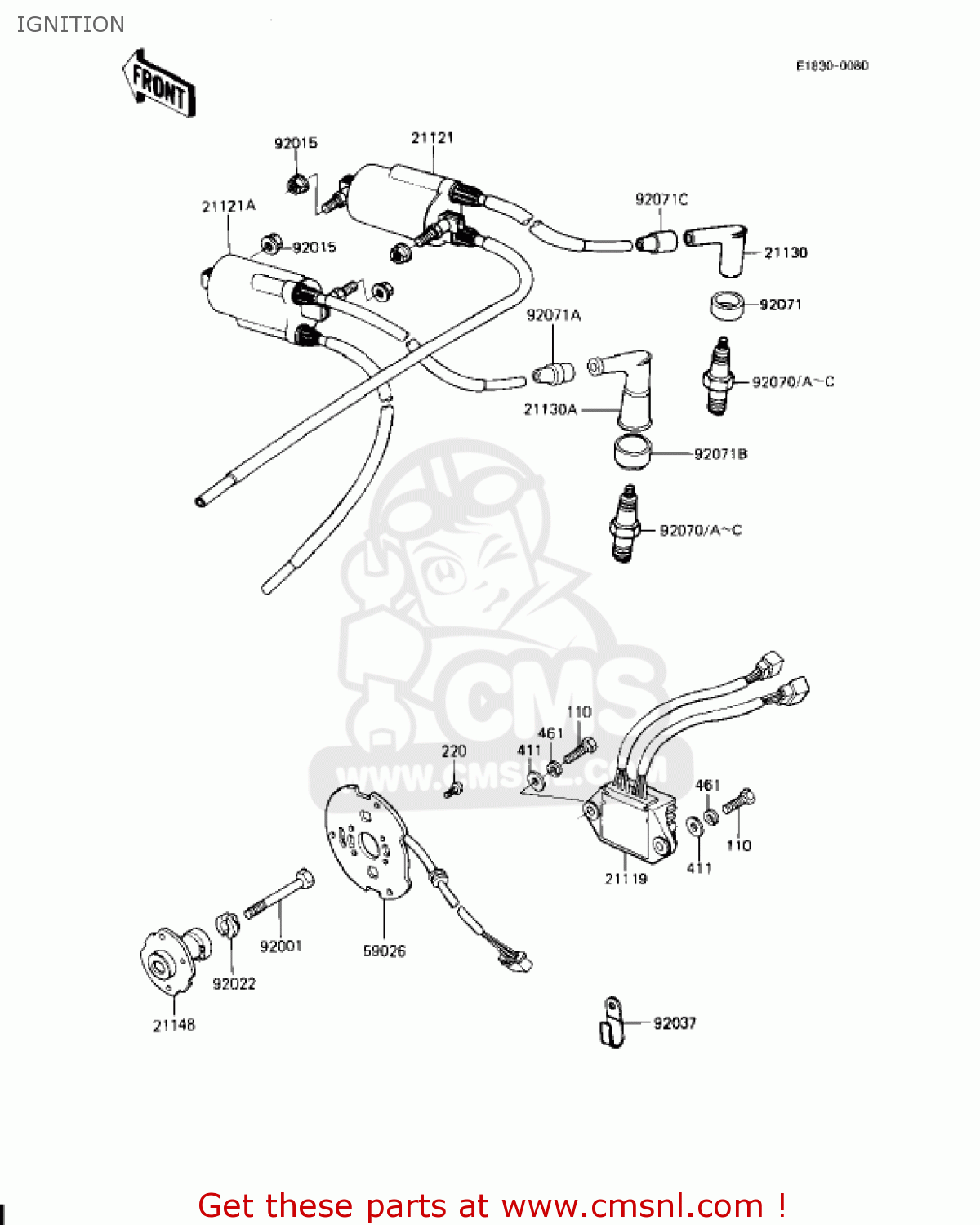 IGNITION KZ1000J2 1982 USA CANADA