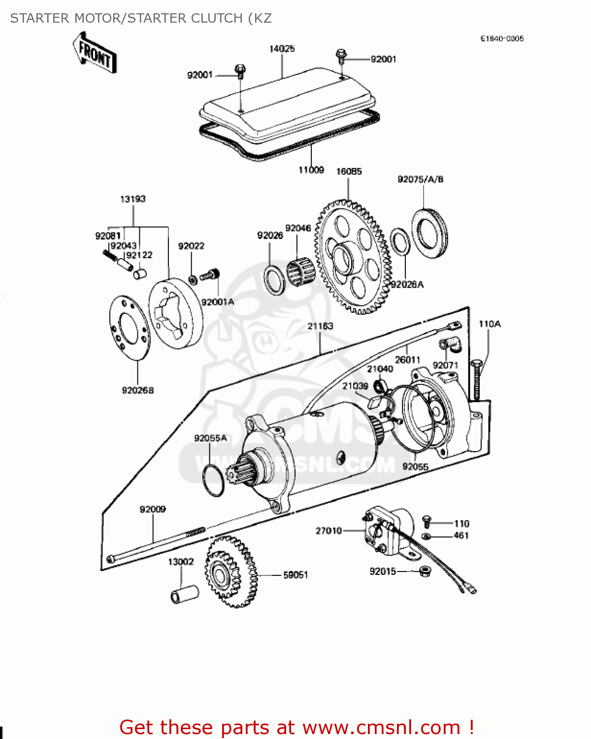 STARTER MOTOR/STARTER CLUTCH (KZ KZ1000J2 1982 USA CANADA