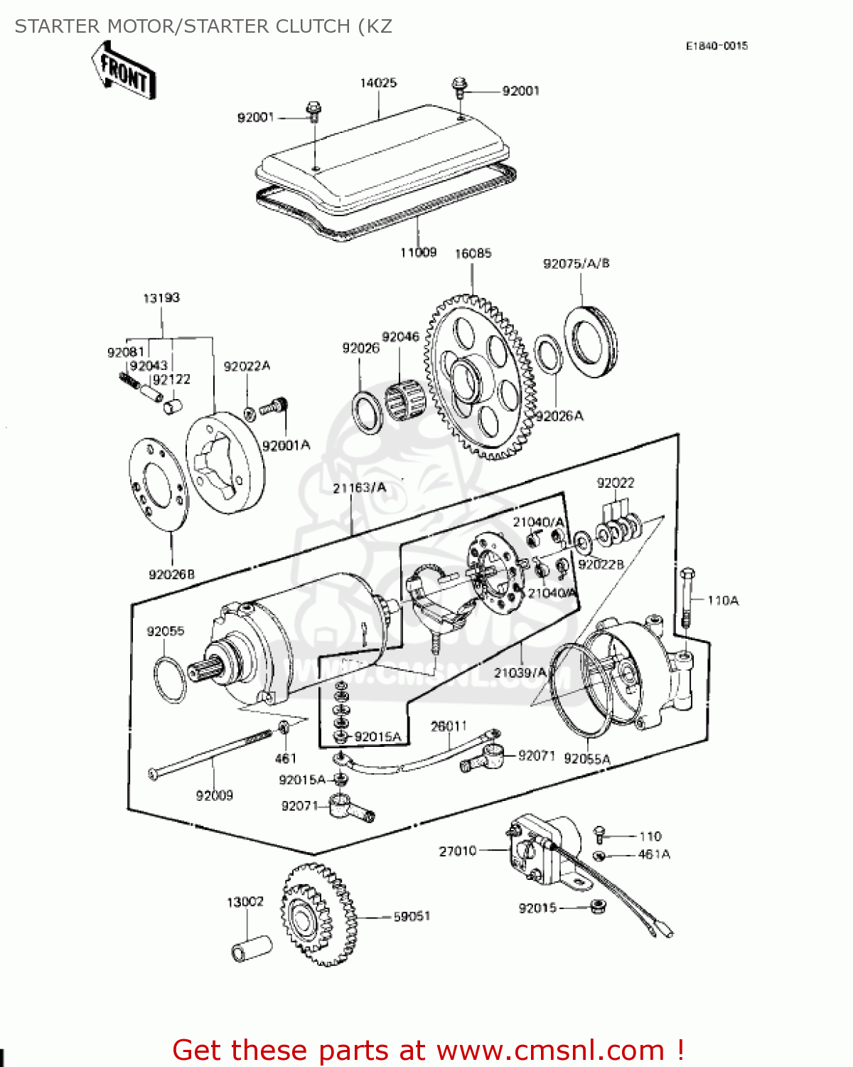 STARTER MOTOR/STARTER CLUTCH (KZ KZ1000J2 1982 USA CANADA