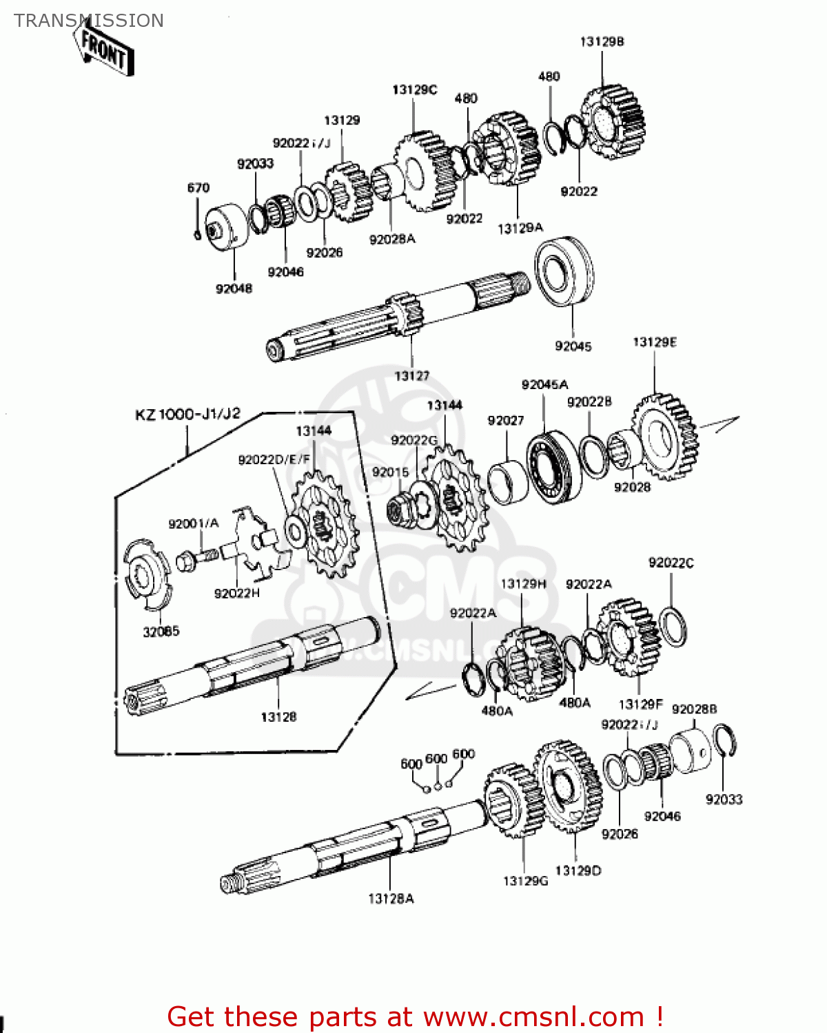 TRANSMISSION KZ1000J2 1982 USA CANADA