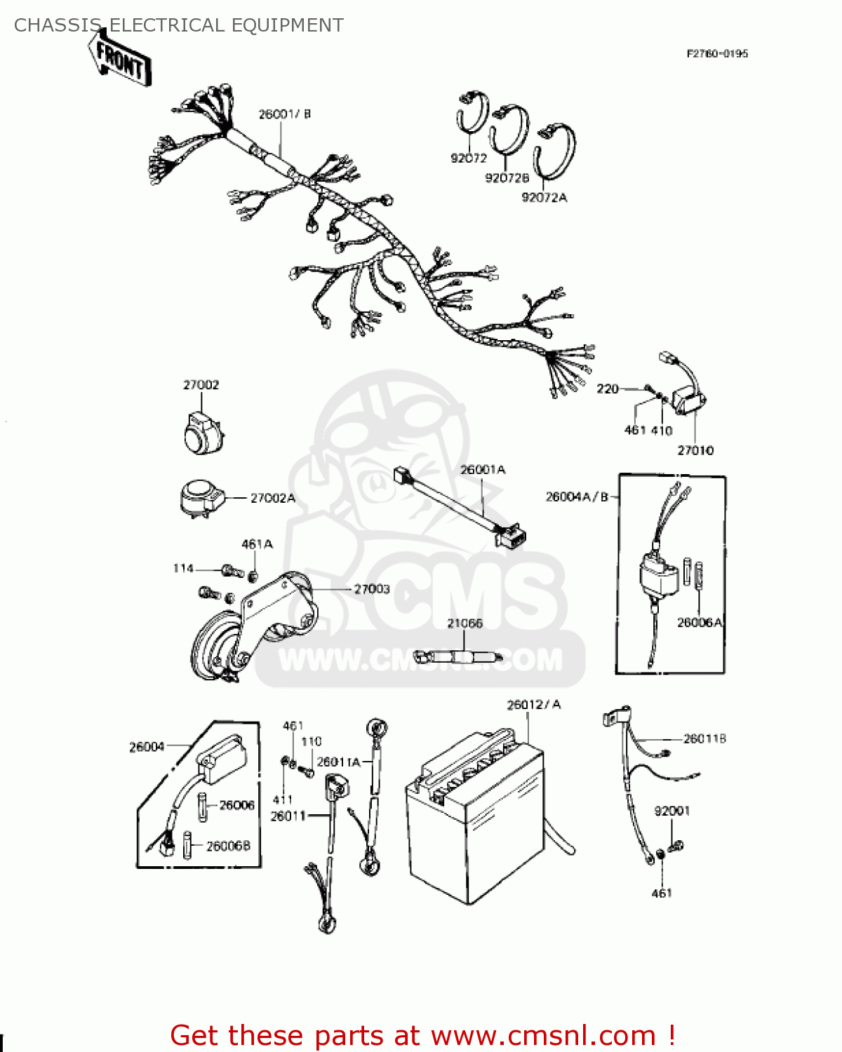 CHASSIS ELECTRICAL EQUIPMENT KZ1000J2 1982 USA CANADA