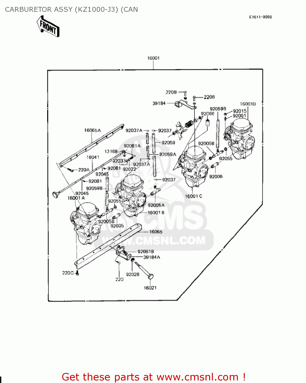 CARBURETOR ASSY (KZ1000-J3) (CAN KZ1000J2 1982 USA CANADA