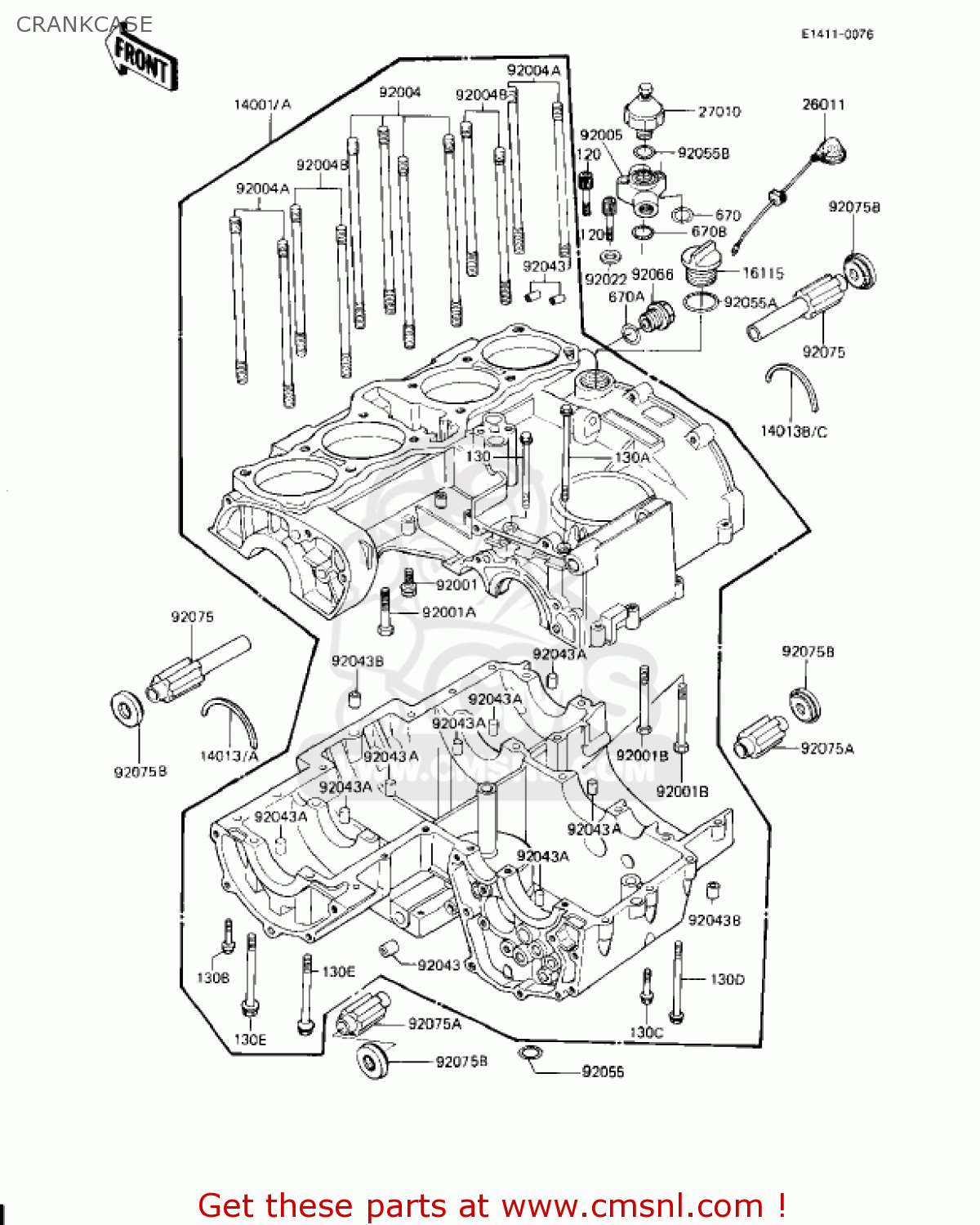 CRANKCASE KZ1000J2 1982 USA CANADA