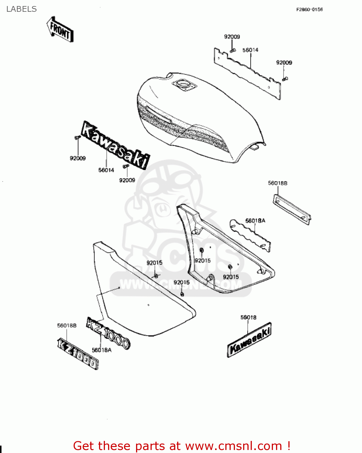 LABELS KZ1000J2 1982 USA CANADA