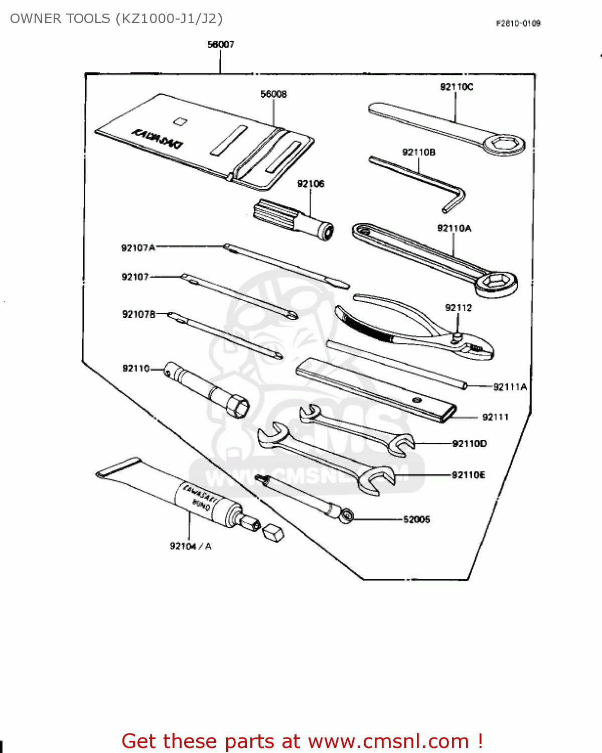 OWNER TOOLS (KZ1000-J1/J2) KZ1000J2 1982 USA CANADA