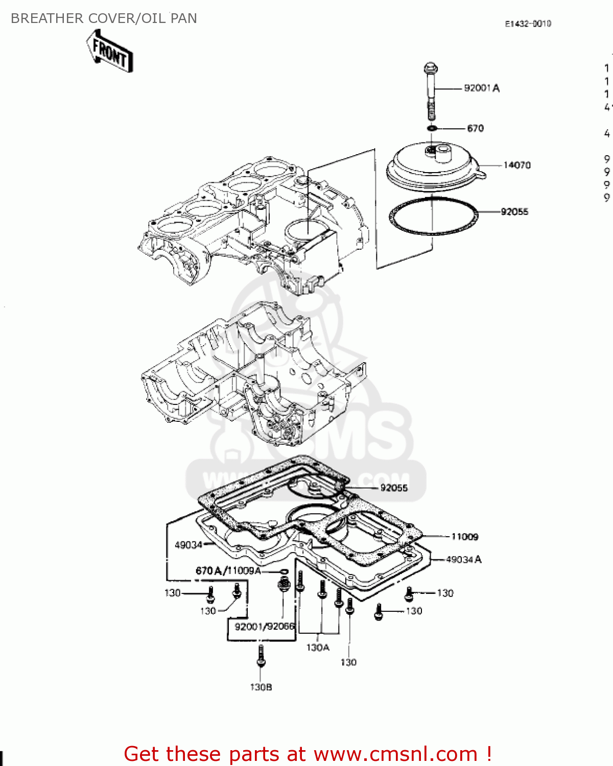 BREATHER COVER/OIL PAN KZ1000J2 1982 USA CANADA