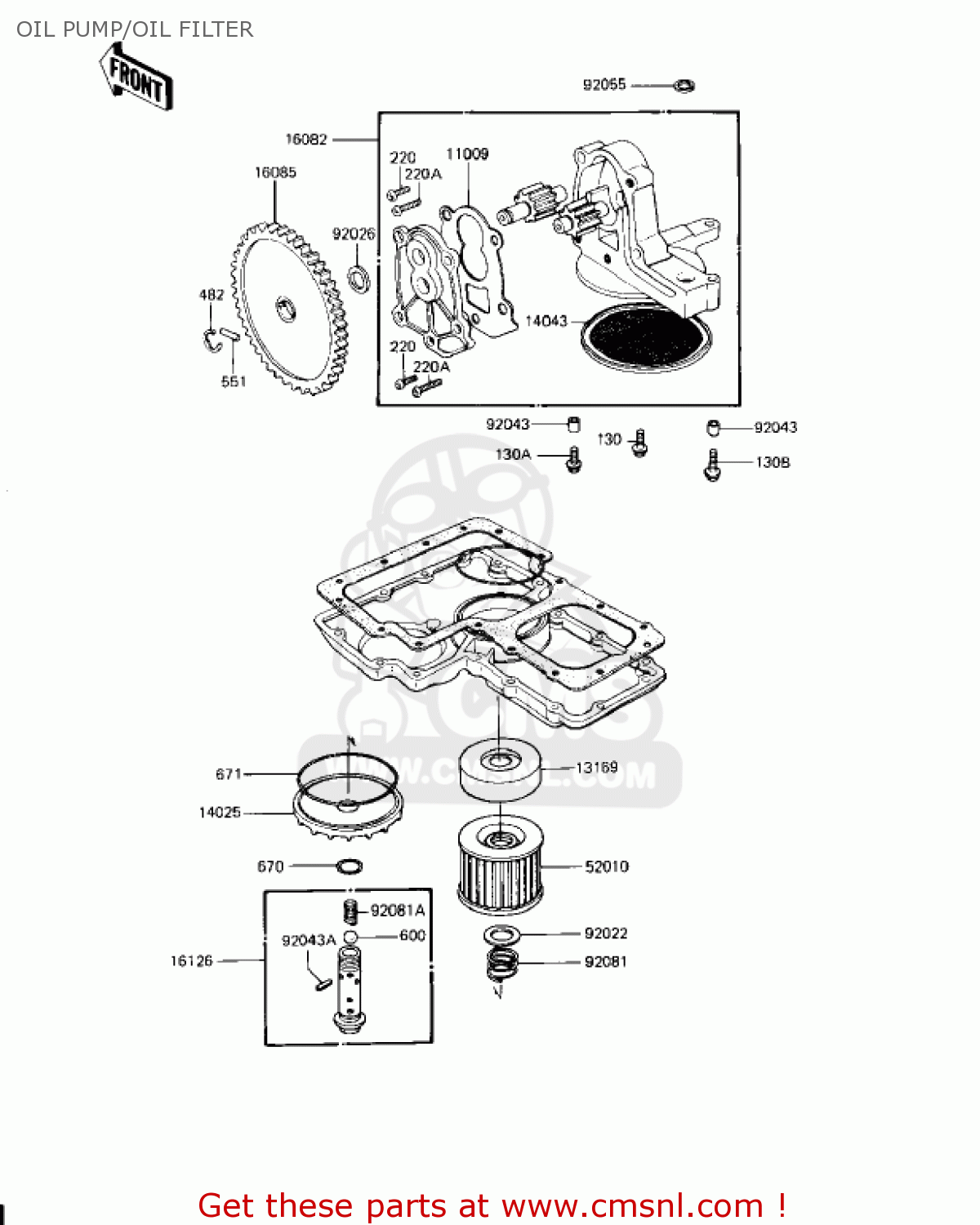 OIL PUMP/OIL FILTER KZ1000J2 1982 USA CANADA