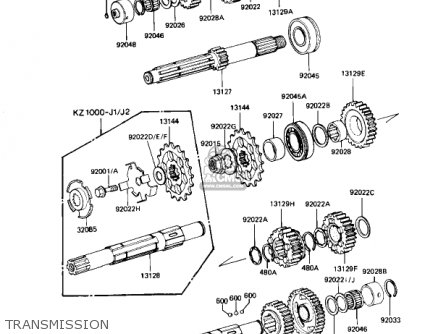 TRANSMISSION - KZ1000J2 1982 USA CANADA