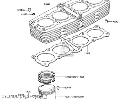 CYLINDER/PISTONS - KZ1000J2 1982 USA CANADA
