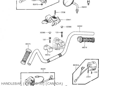 HANDLEBAR (KZ1000-J3) (CANADA) - KZ1000J2 1982 USA CANADA