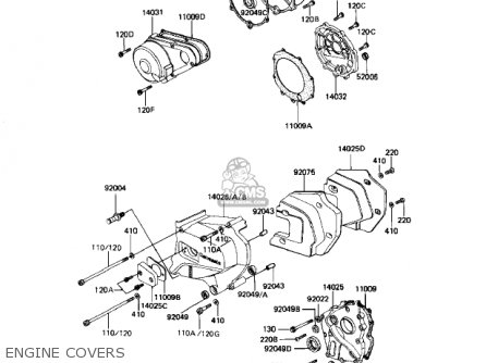 ENGINE COVERS - KZ1000J2 1982 USA CANADA
