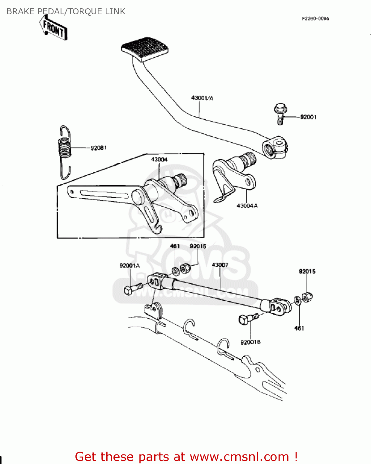 BRAKE PEDAL/TORQUE LINK KZ1000J3 1983 USA CANADA