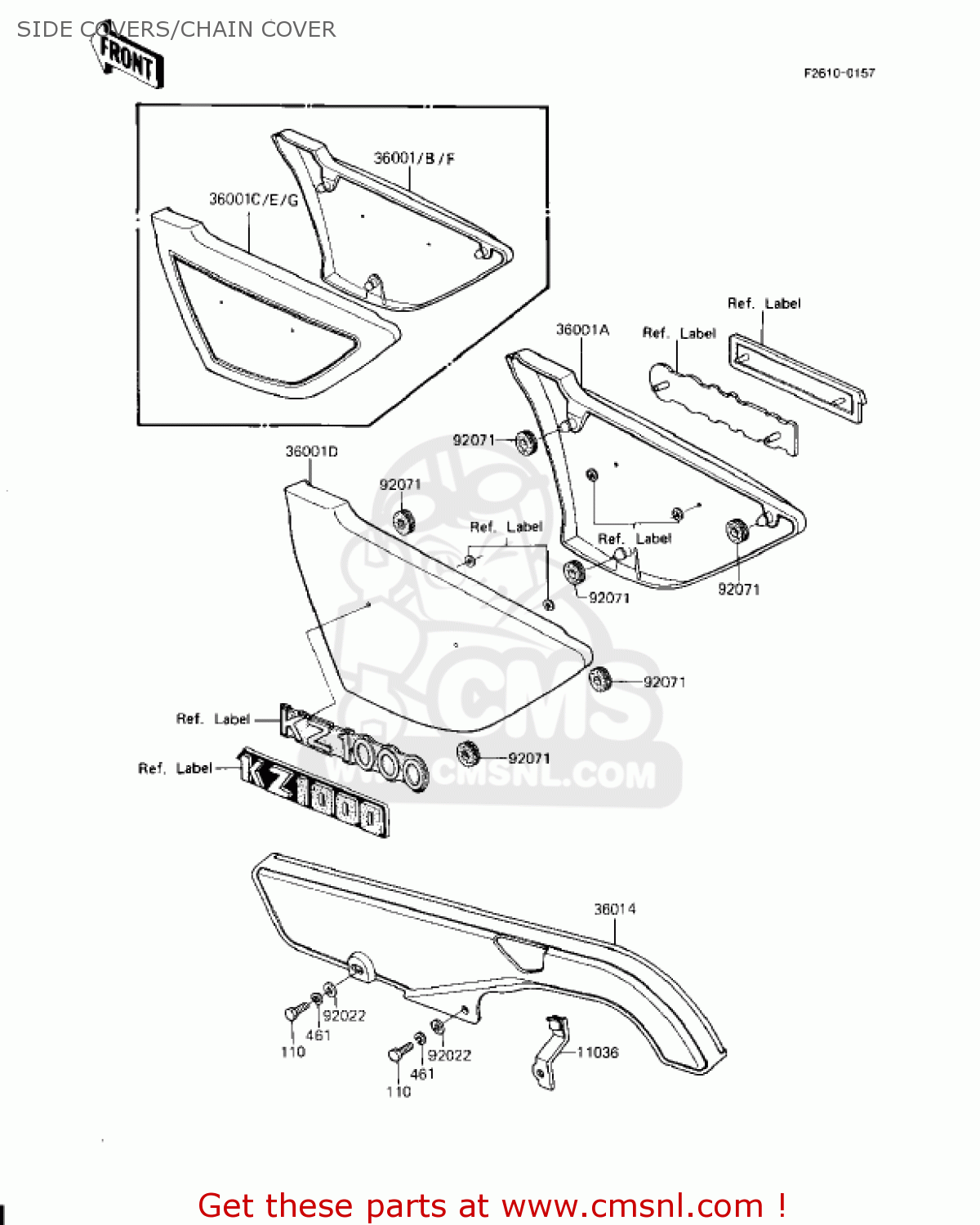 SIDE COVERS/CHAIN COVER KZ1000J3 1983 USA CANADA