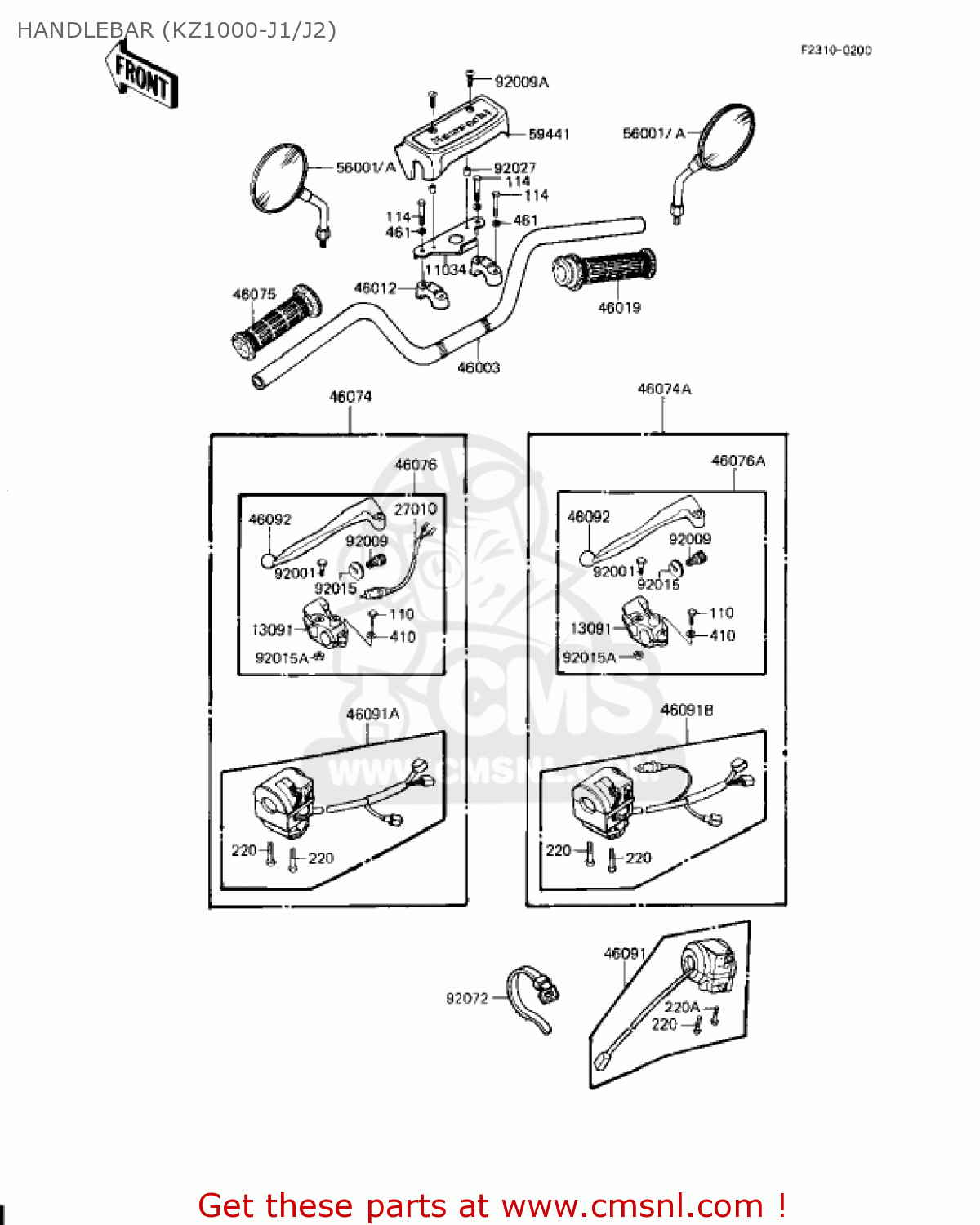 HANDLEBAR (KZ1000-J1/J2) KZ1000J3 1983 USA CANADA