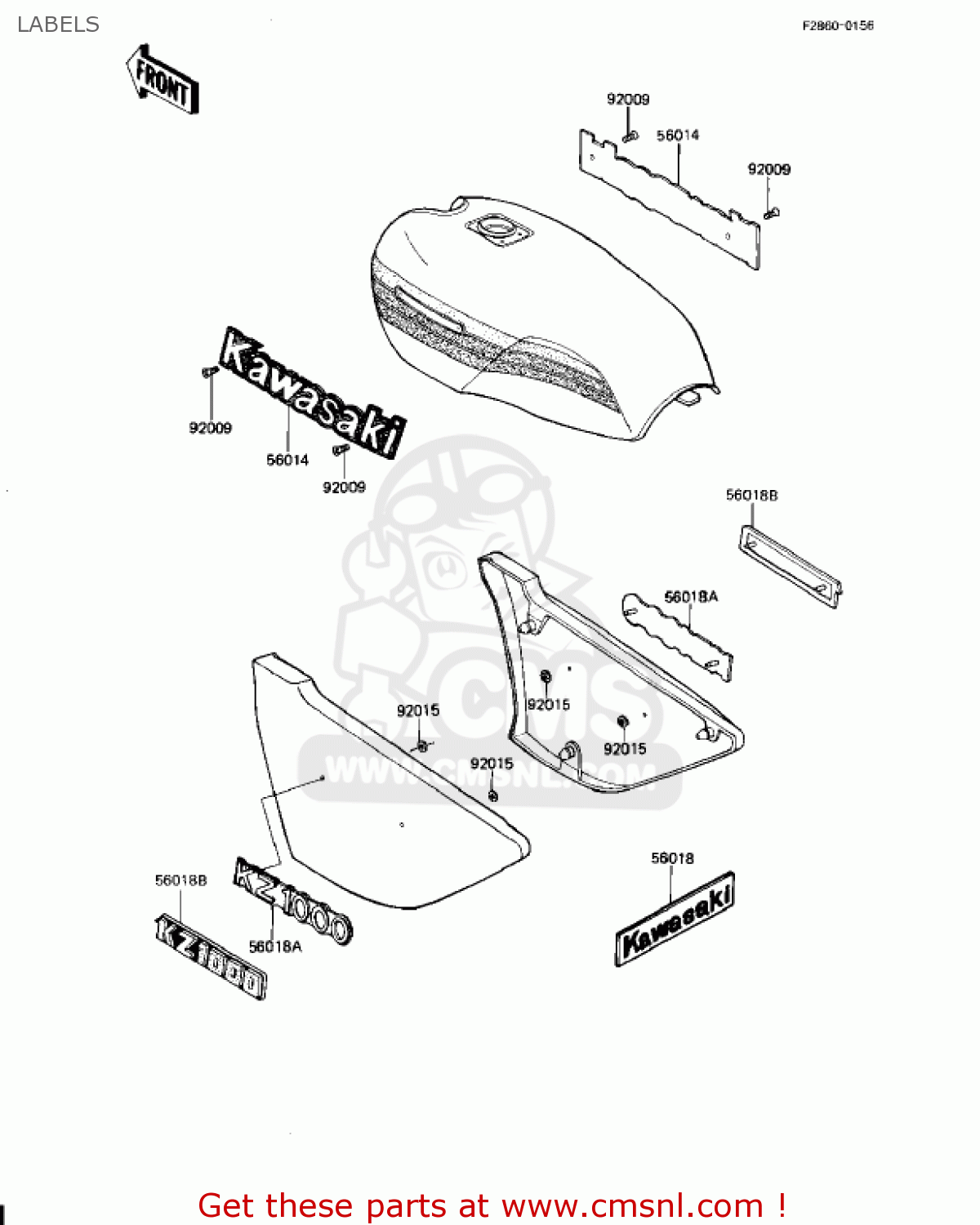 LABELS KZ1000J3 1983 USA CANADA