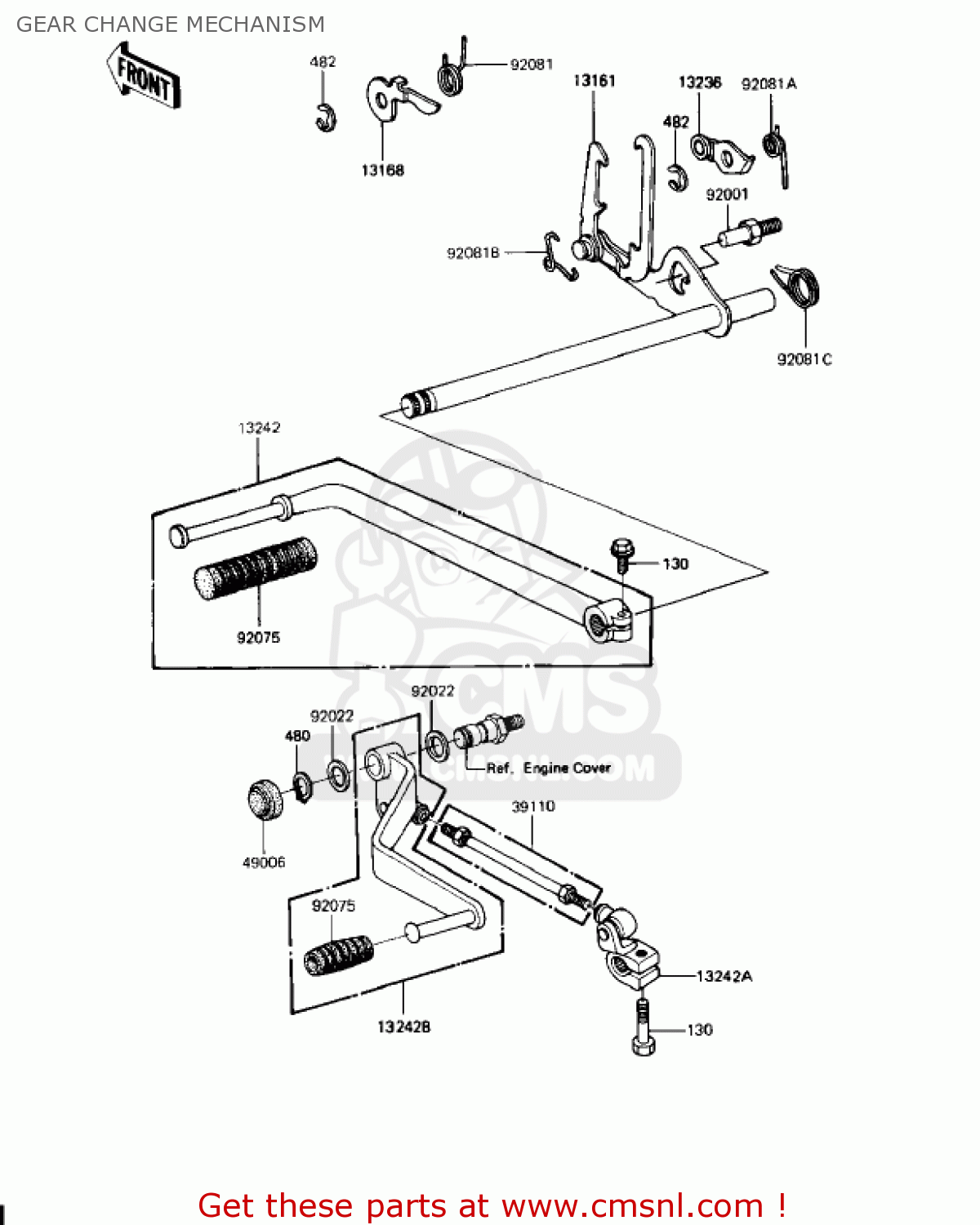 GEAR CHANGE MECHANISM KZ1000J3 1983 USA CANADA