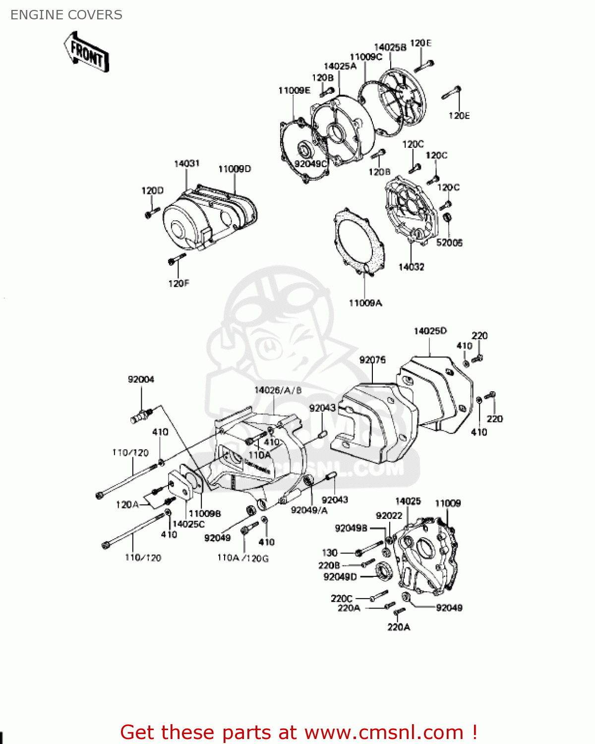 ENGINE COVERS KZ1000J3 1983 USA CANADA