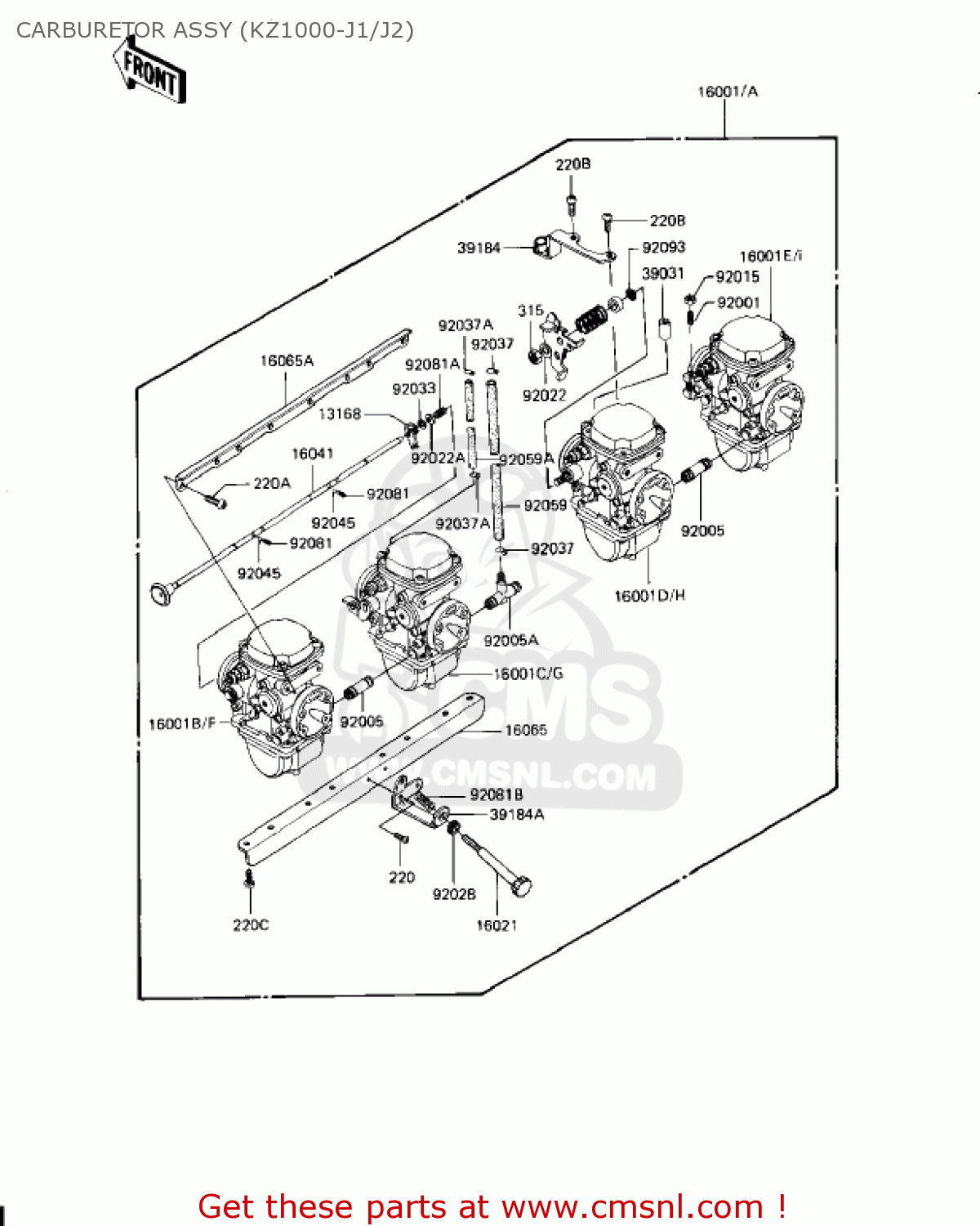 CARBURETOR ASSY (KZ1000-J1/J2) KZ1000J3 1983 USA CANADA