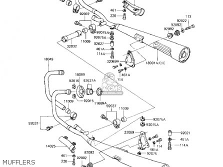 MUFFLERS - KZ1000J3 1983 USA CANADA