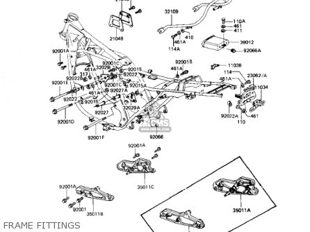 FRAME FITTINGS - KZ1000J3 1983 USA CANADA