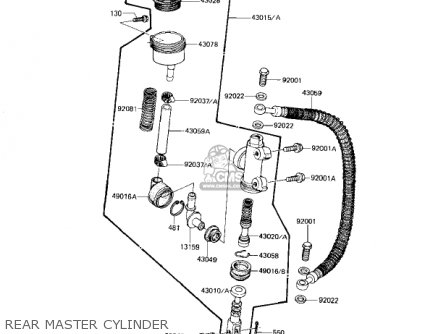 REAR MASTER CYLINDER - KZ1000J3 1983 USA CANADA