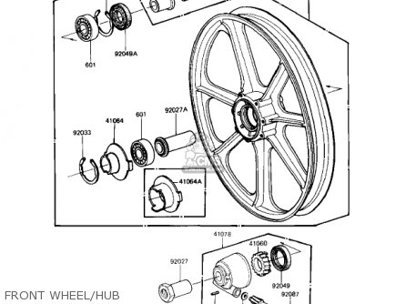 FRONT WHEEL/HUB - KZ1000J3 1983 USA CANADA