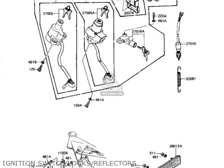 IGNITION SWITCH/LOCKS/REFLECTORS - KZ1000J3 1983 USA CANADA