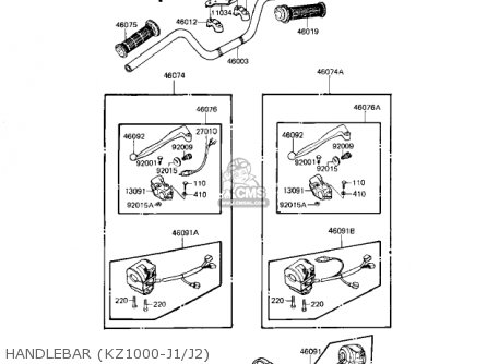 HANDLEBAR (KZ1000-J1/J2) - KZ1000J3 1983 USA CANADA