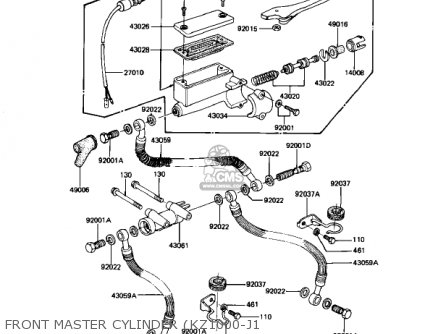 FRONT MASTER CYLINDER (KZ1000-J1 - KZ1000J3 1983 USA CANADA