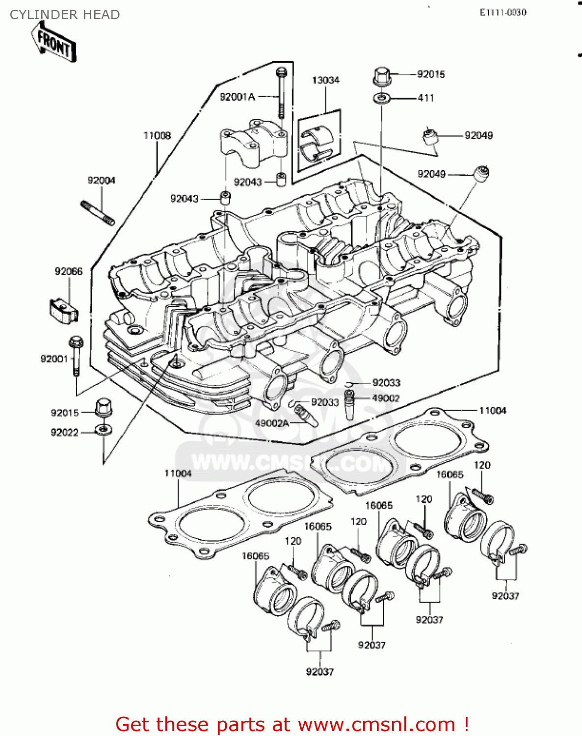 CYLINDER HEAD KZ1000K1 LTD 1981 USA CANADA