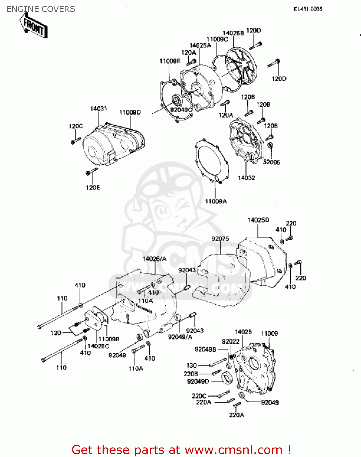 ENGINE COVERS KZ1000K1 LTD 1981 USA CANADA