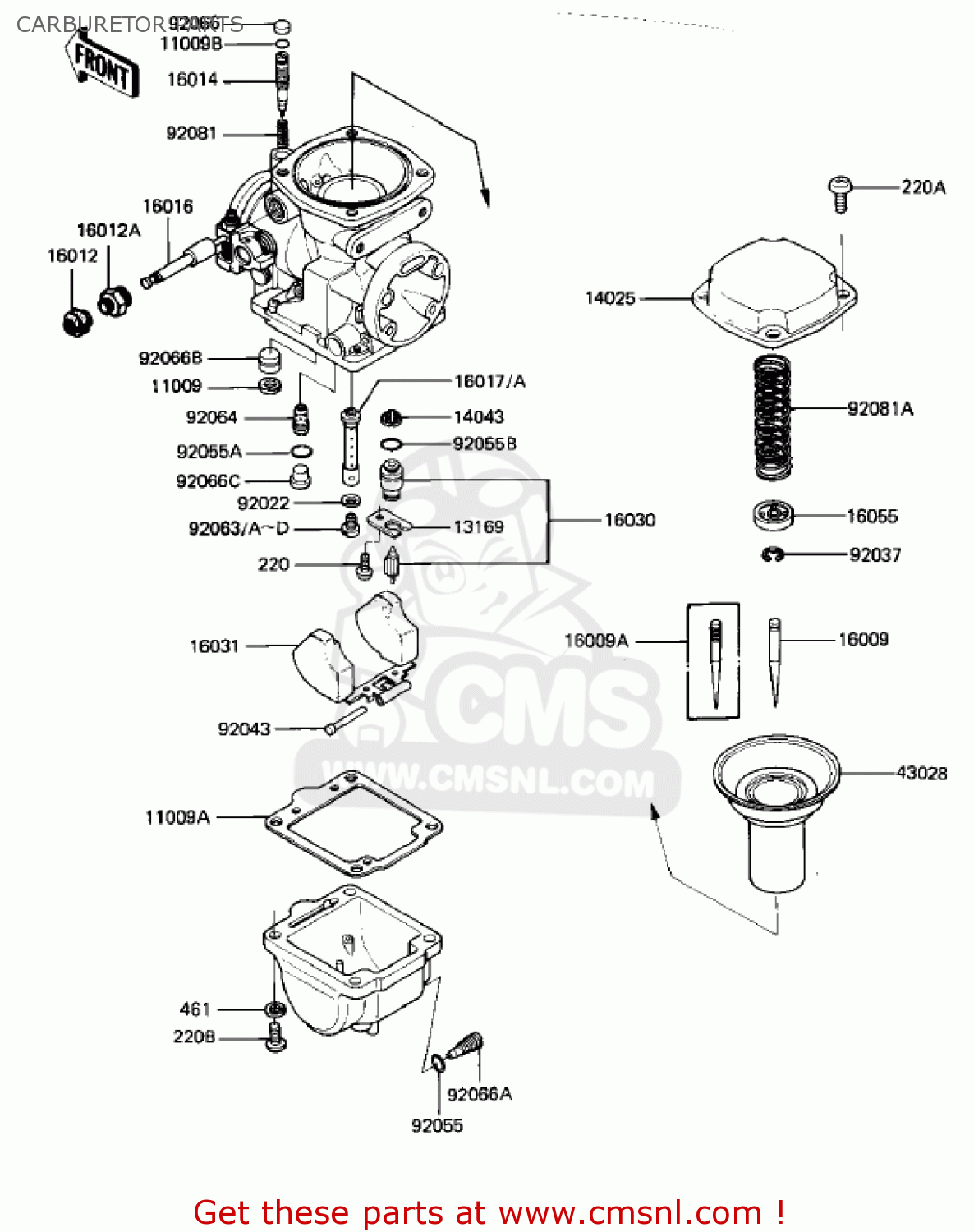 CARBURETOR PARTS KZ1000K1 LTD 1981 USA CANADA