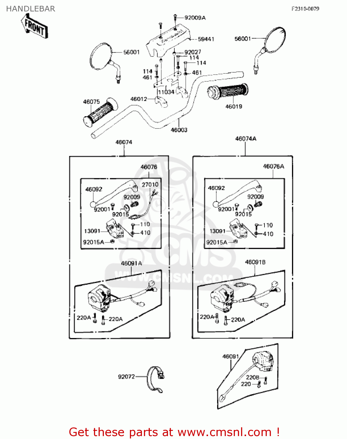 HANDLEBAR KZ1000K1 LTD 1981 USA CANADA