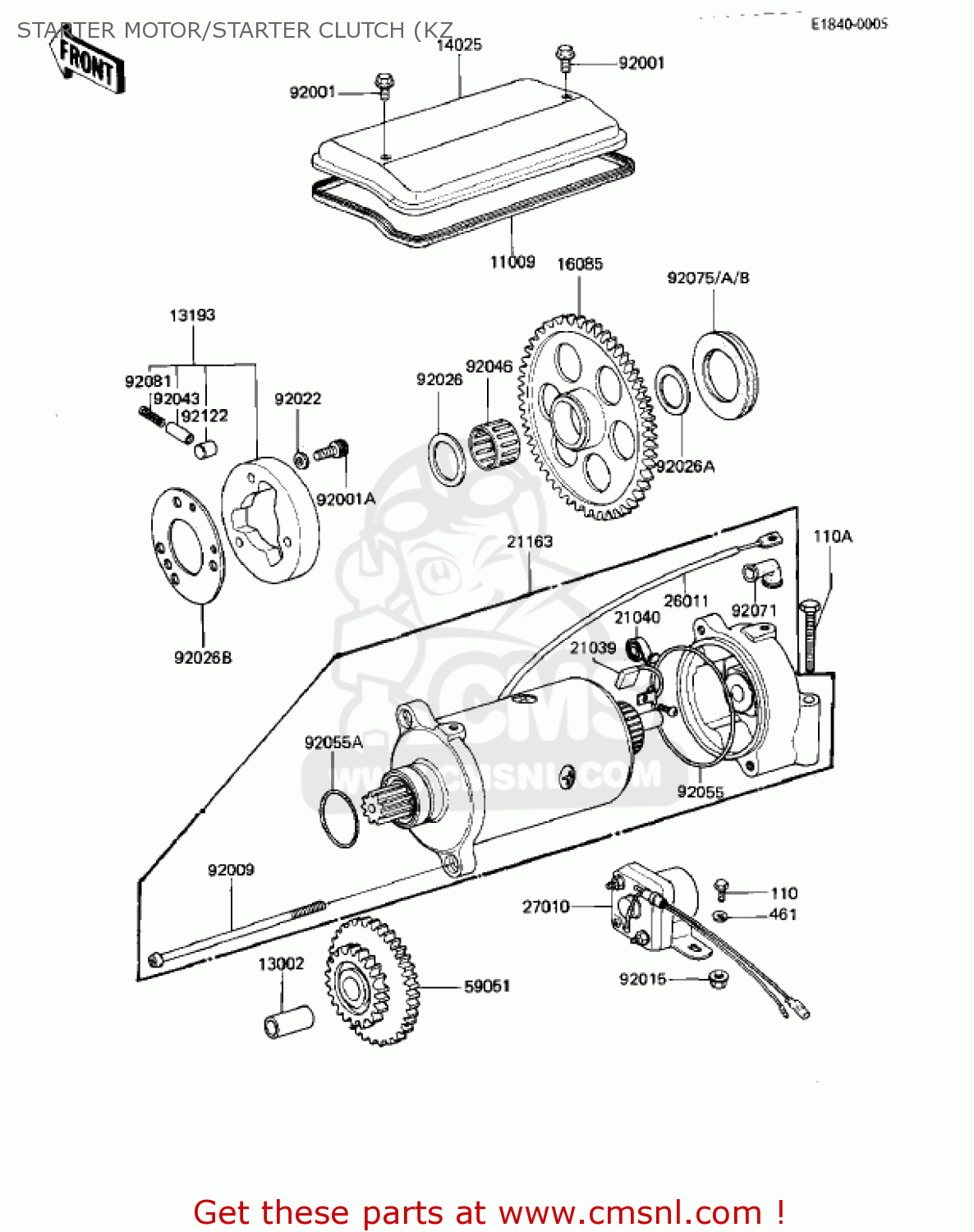 STARTER MOTOR/STARTER CLUTCH (KZ KZ1000K1 LTD 1981 USA CANADA