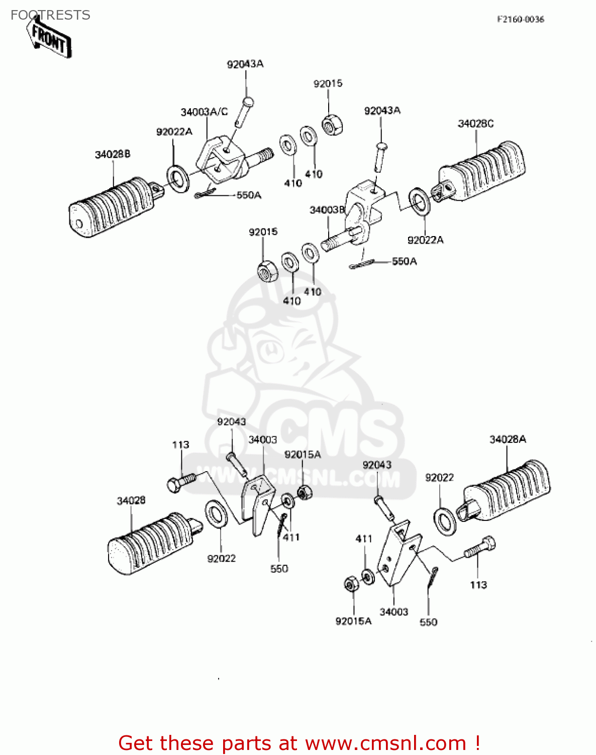 FOOTRESTS KZ1000K1 LTD 1981 USA CANADA