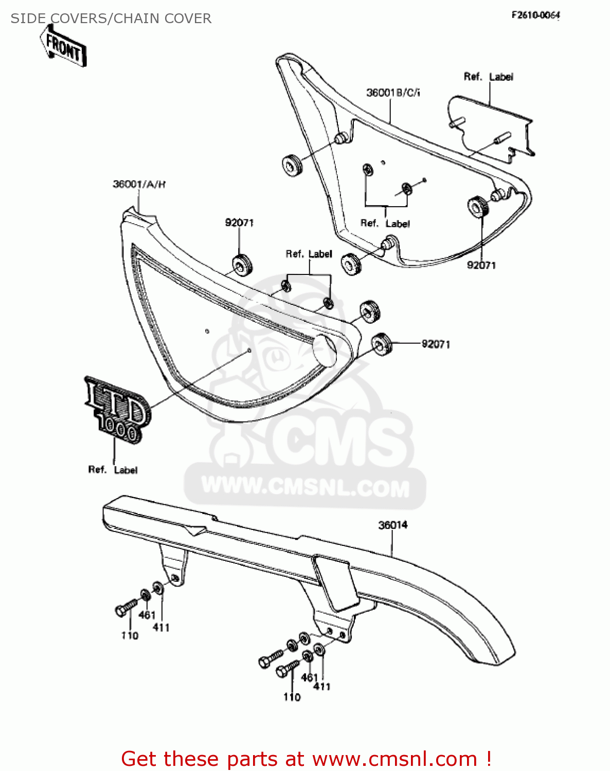 SIDE COVERS/CHAIN COVER KZ1000K1 LTD 1981 USA CANADA