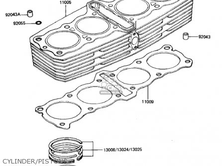 CYLINDER/PISTONS - KZ1000K1 LTD 1981 USA CANADA