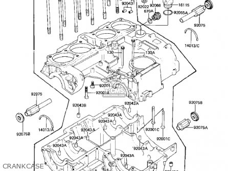 CRANKCASE - KZ1000K1 LTD 1981 USA CANADA