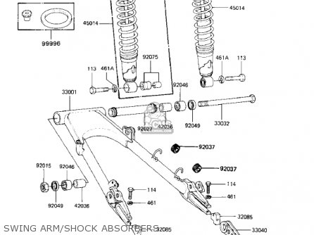 SWING ARM/SHOCK ABSORBERS - KZ1000K1 LTD 1981 USA CANADA