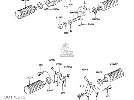 FOOTRESTS - KZ1000K1 LTD 1981 USA CANADA