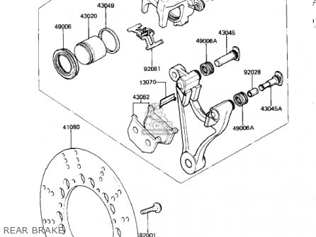 REAR BRAKE - KZ1000K1 LTD 1981 USA CANADA